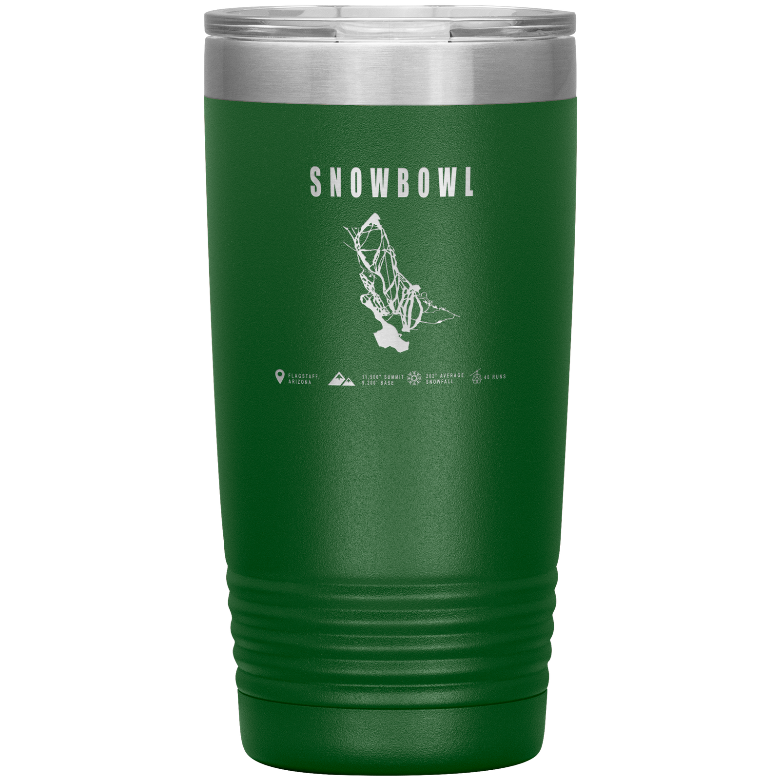 Snowbowl, Arizona Ski Trail Map 20oz Tumbler - Powderaddicts