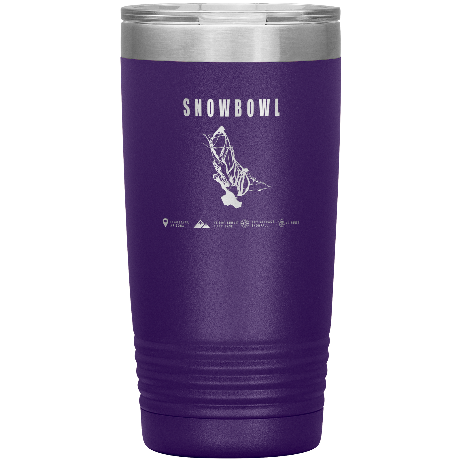 Snowbowl, Arizona Ski Trail Map 20oz Tumbler - Powderaddicts