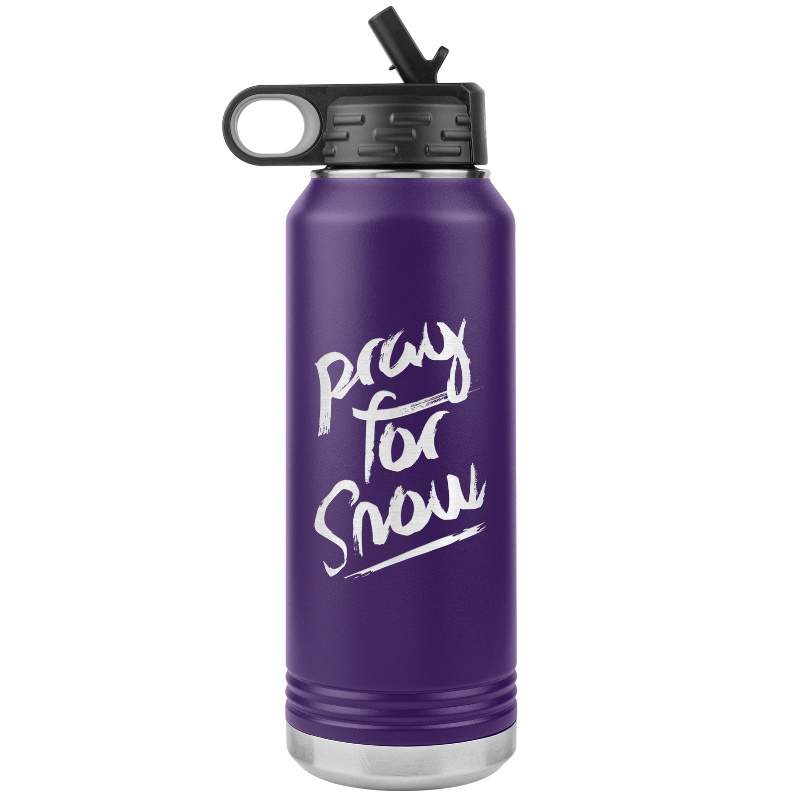 Pray For Snow Back 32oz Water Bottle Tumbler - Powderaddicts
