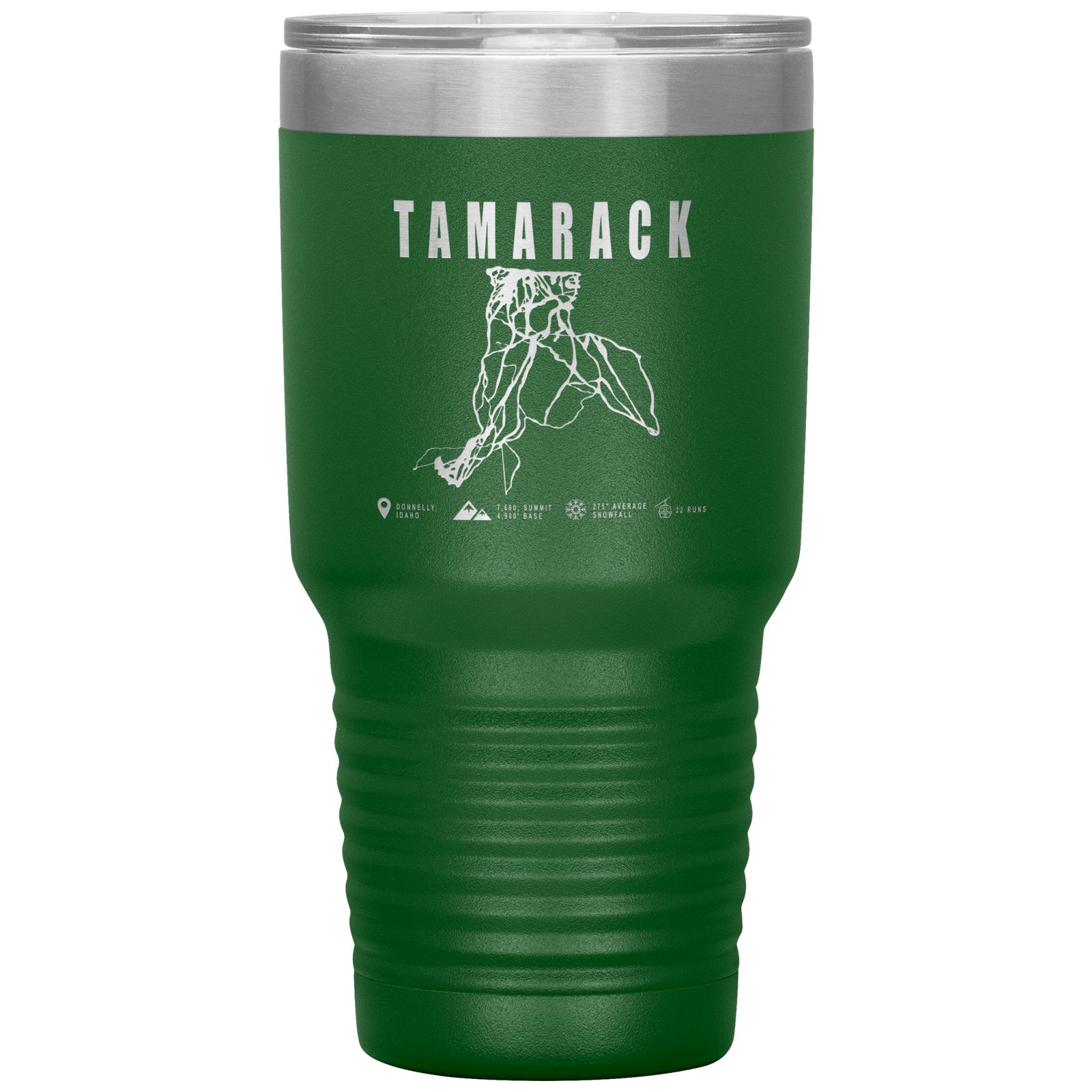 Tamarack Idaho Ski Trail Map 30oz Tumbler - Powderaddicts