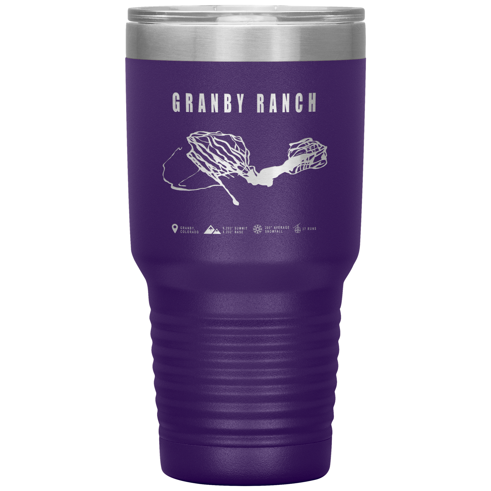 Granby Ranch Colorado Ski Trail Map 30oz Tumbler - Powderaddicts