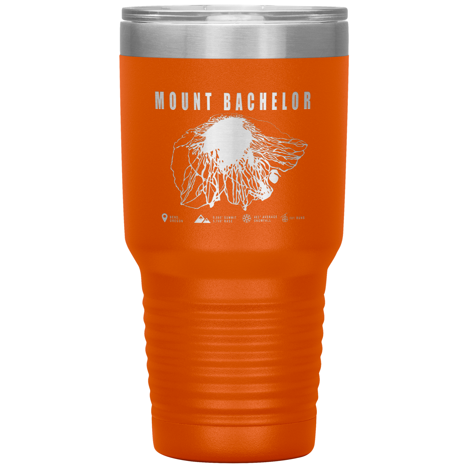 Mount Bachelor, Oregon Ski Trail Map 30oz Tumbler - Powderaddicts