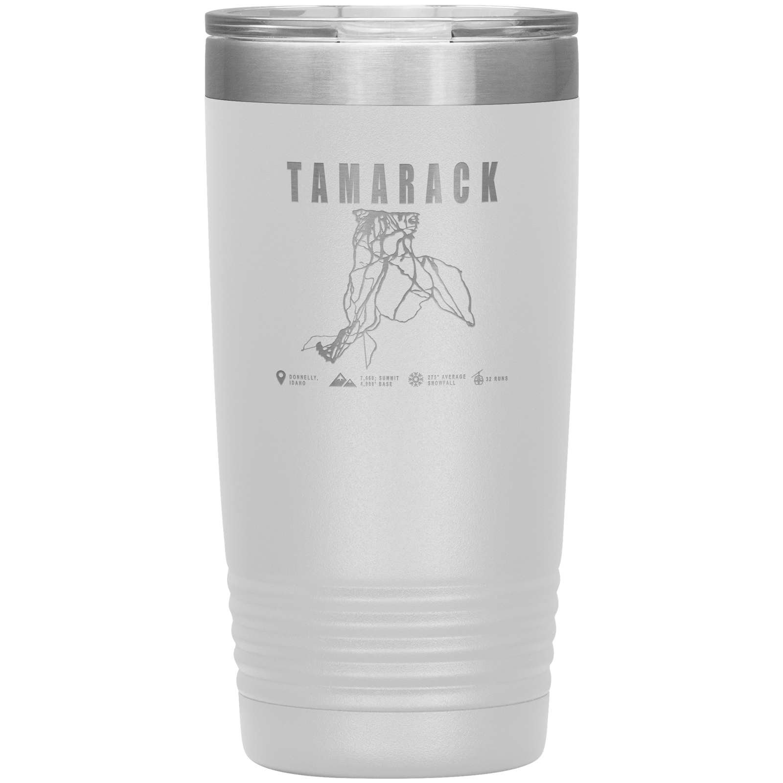 Tamarack Idaho Ski Trail Map 20oz Tumbler - Powderaddicts