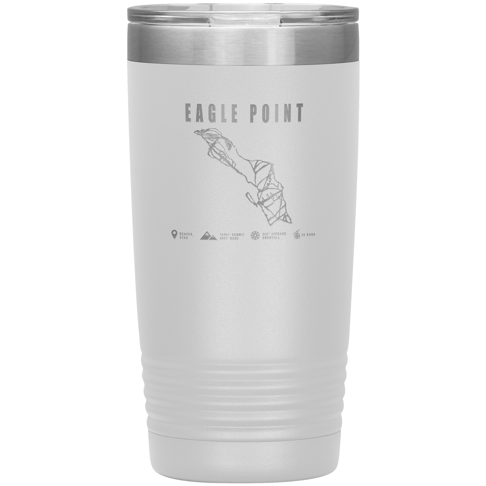 Eagle Point,Utah Ski Trail Map 20oz Tumbler - Powderaddicts