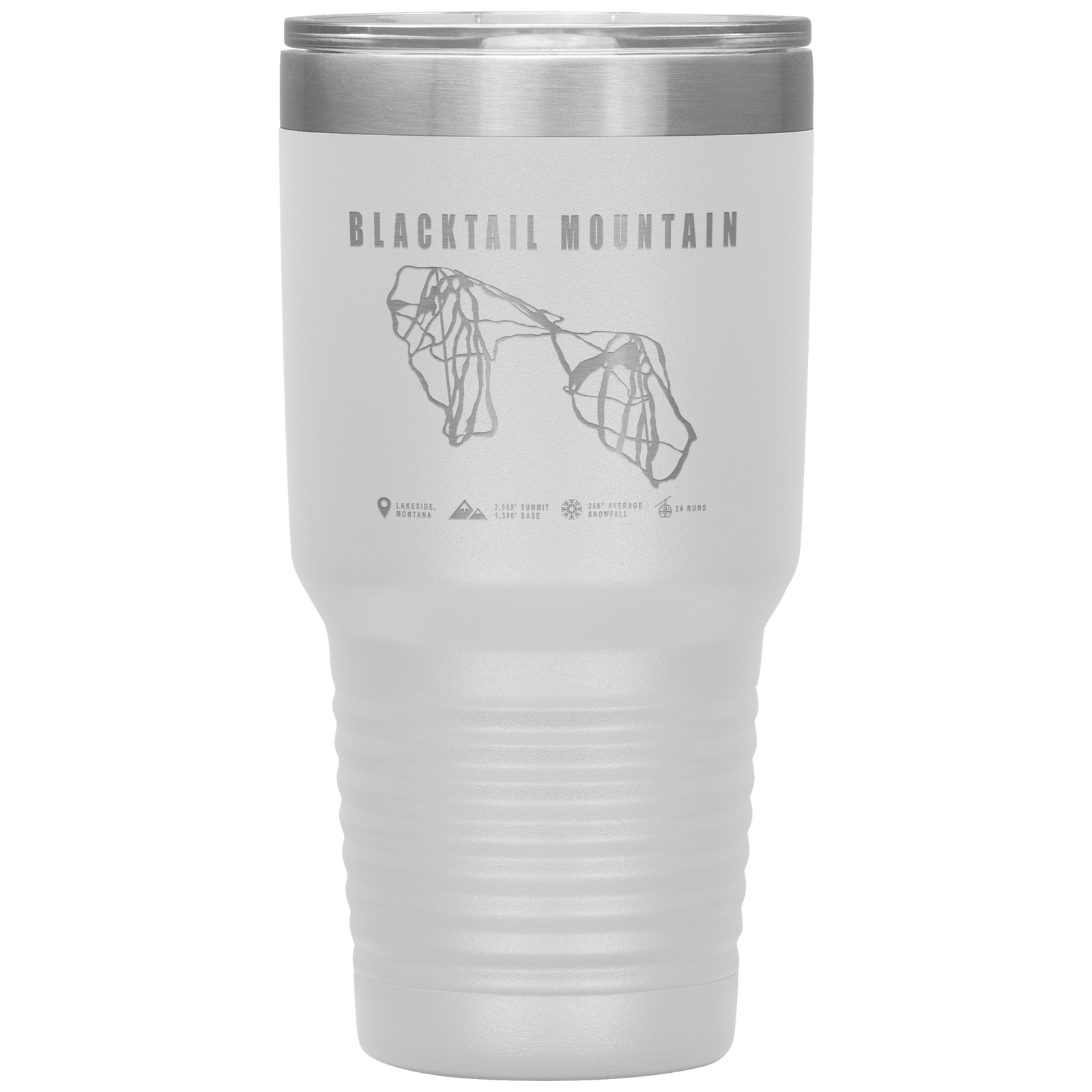 Blacktail Mountain Montana Ski Trail Map 30oz Tumbler - Powderaddicts