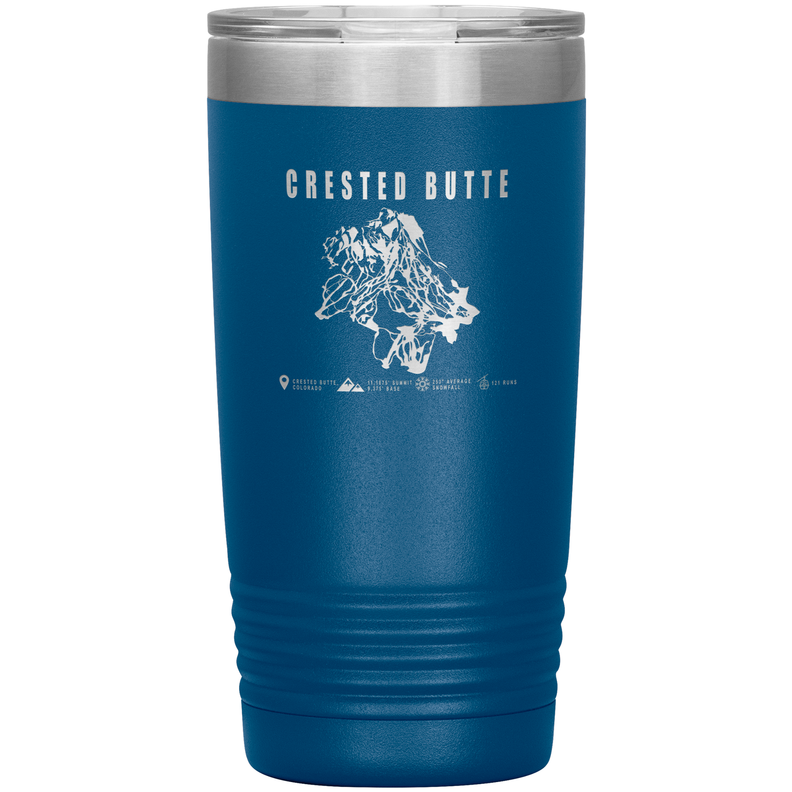 Crested Butte Colorado Ski Trail Map 20oz Tumbler - Powderaddicts