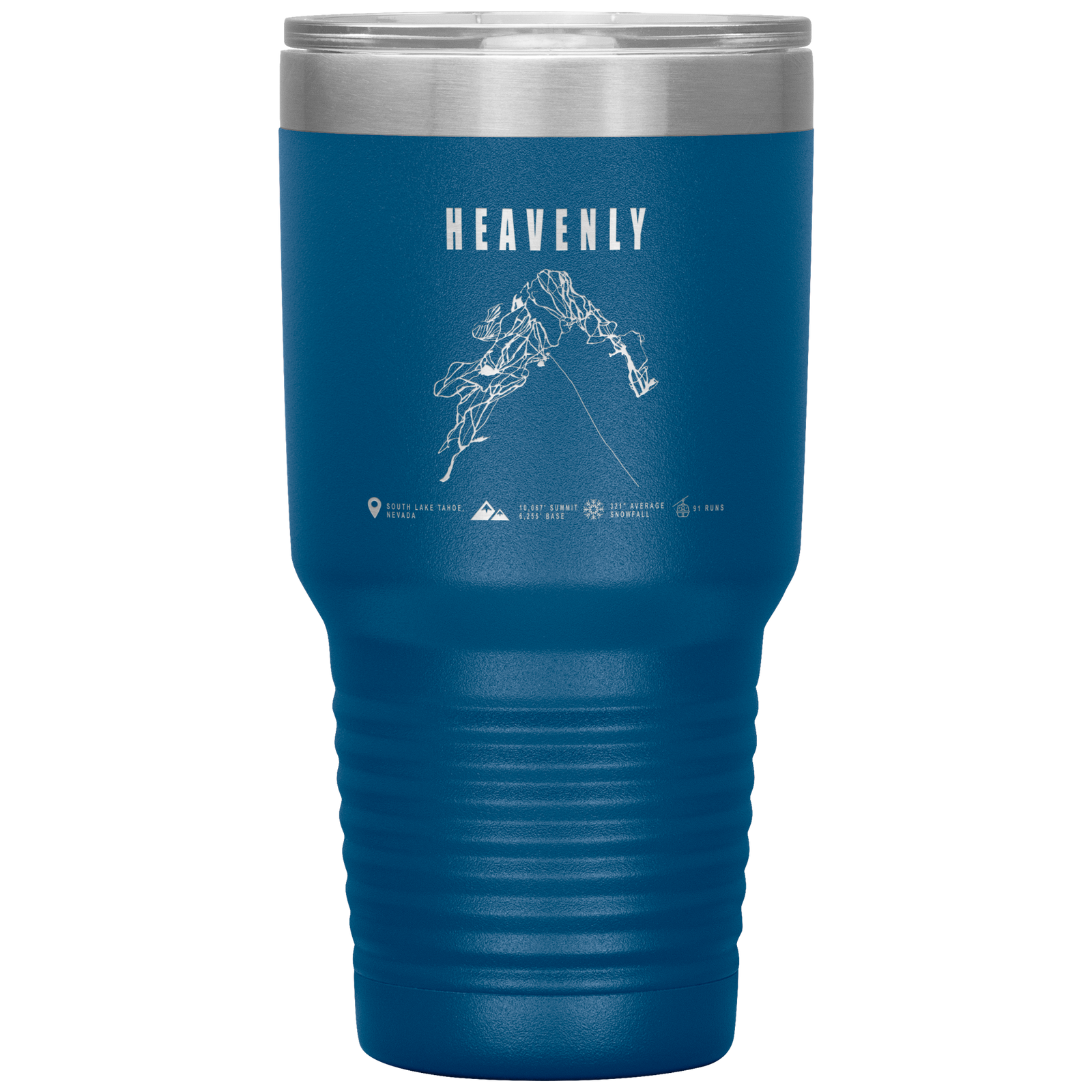 Heavenly, Nevada Ski Trail Map 30oz Tumbler - Powderaddicts