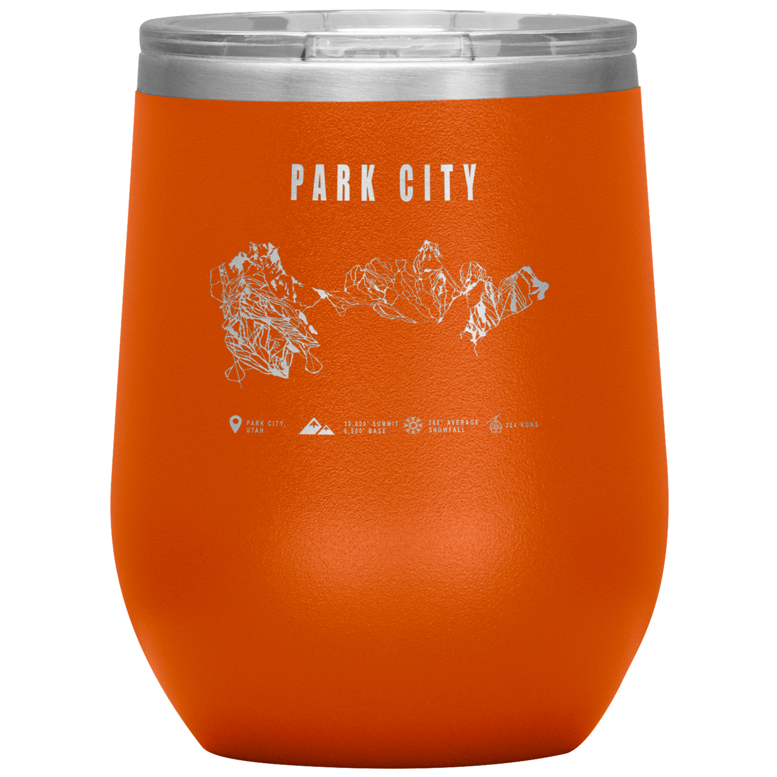 Park city,Utah Ski Trail Map Wine 12oz Tumbler - Powderaddicts