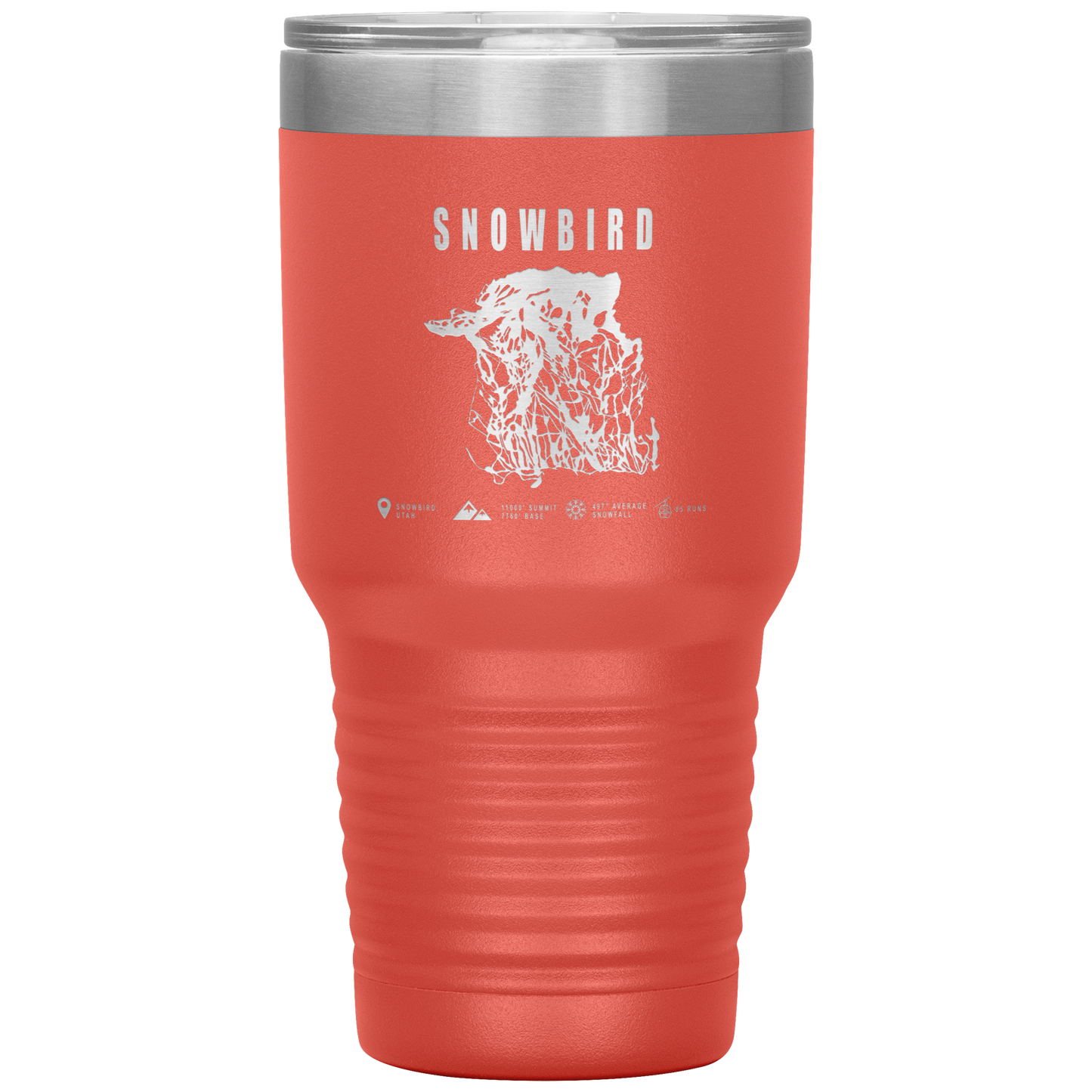 Snowbird,Utah Ski Trail Map 30oz Tumbler - Powderaddicts
