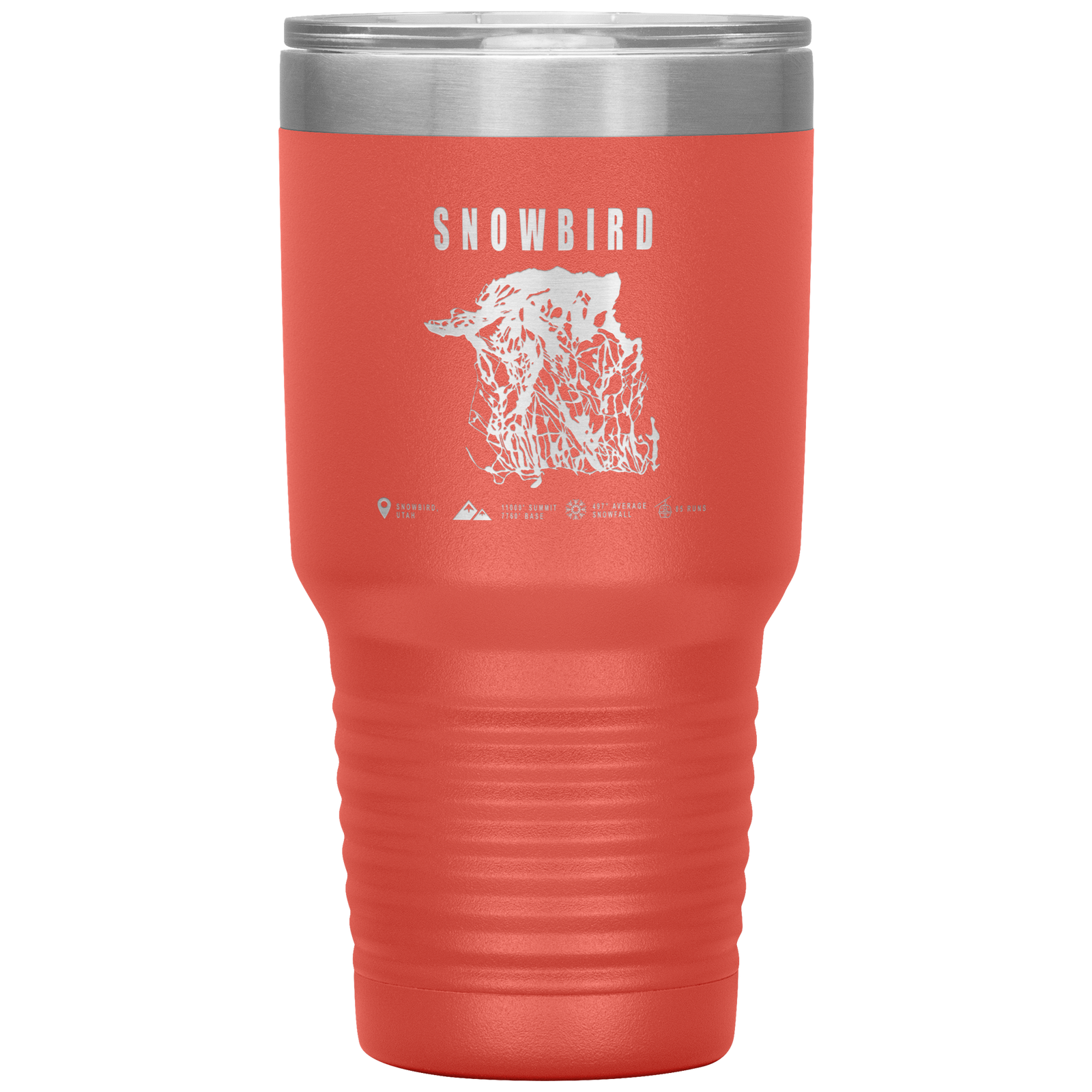 Snowbird,Utah Ski Trail Map 30oz Tumbler - Powderaddicts