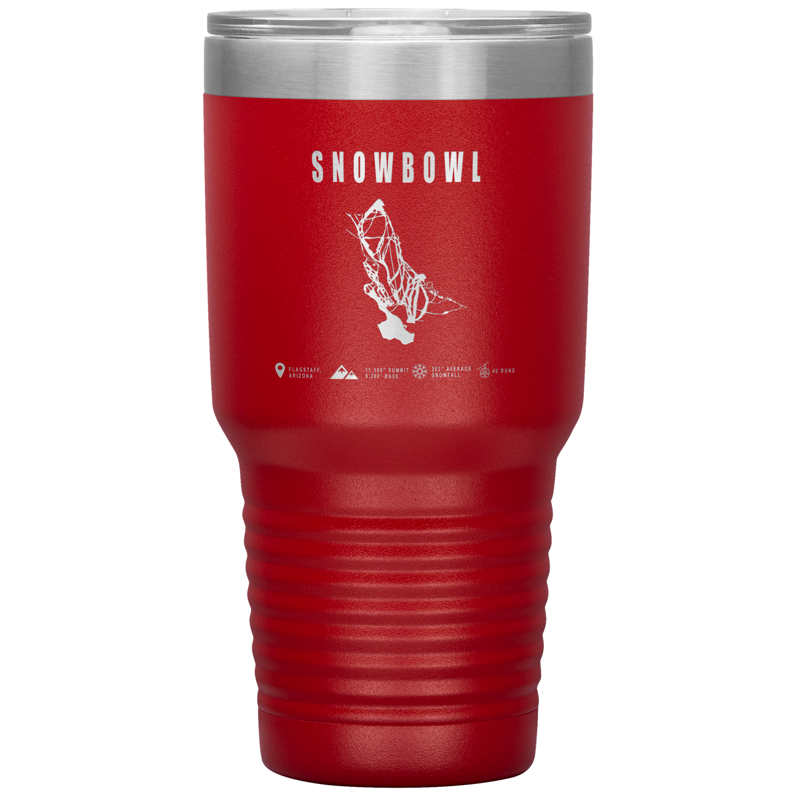 Snowbowl, Arizona Ski Trail Map 30oz Tumbler - Powderaddicts