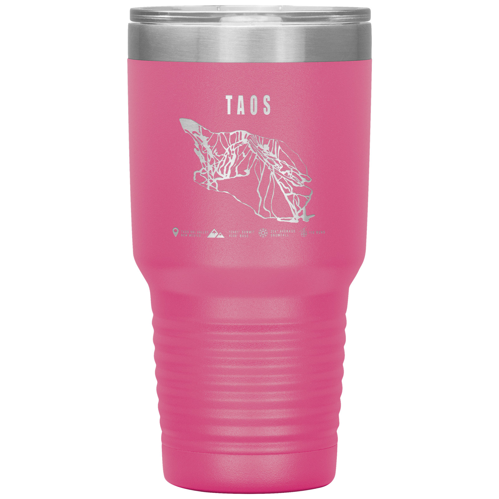 Taos, New Mexico Ski Trail Map 30oz Tumbler - Powderaddicts