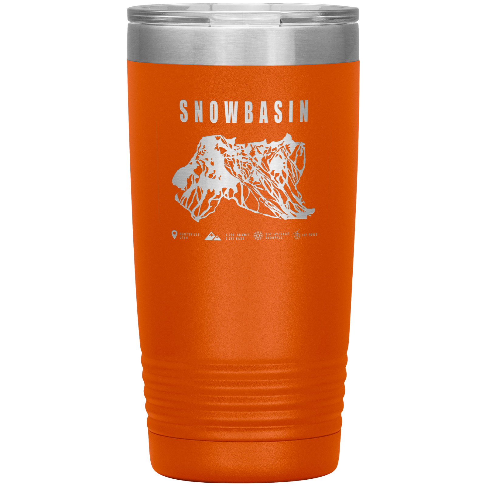 Snowbasin, Utah Ski Trail Map - 20oz Tumbler - Powderaddicts