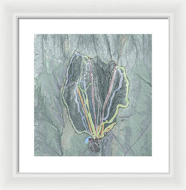 Ragged Mountain Ski Trail Map - Framed Print - Powderaddicts