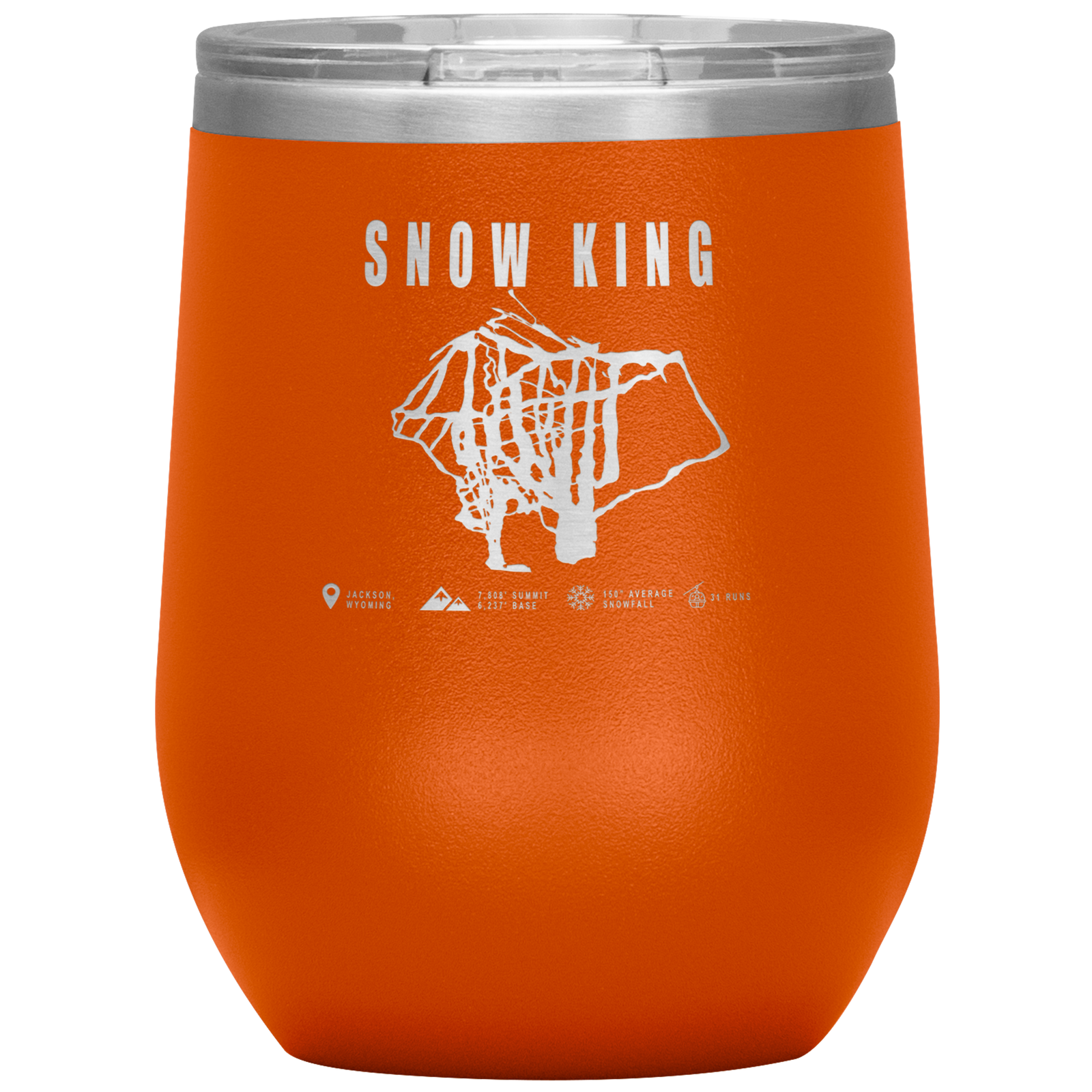 Snow King Wyoming Ski Trail Map Wine 12oz Tumbler - Powderaddicts