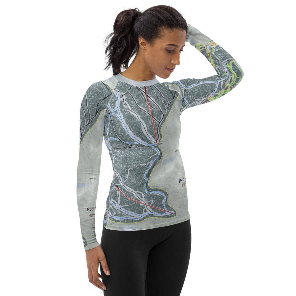 Red Lodge, Montana Ski Trail Map Women's Base Layer Top - Powderaddicts