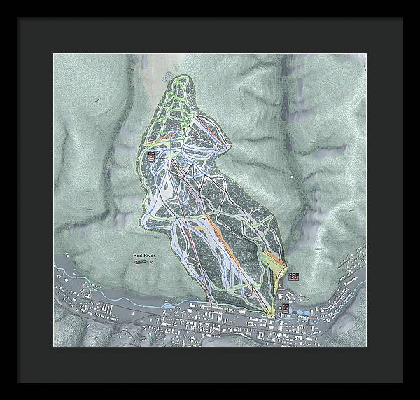 Red River Ski Trail Map - Framed Print - Powderaddicts