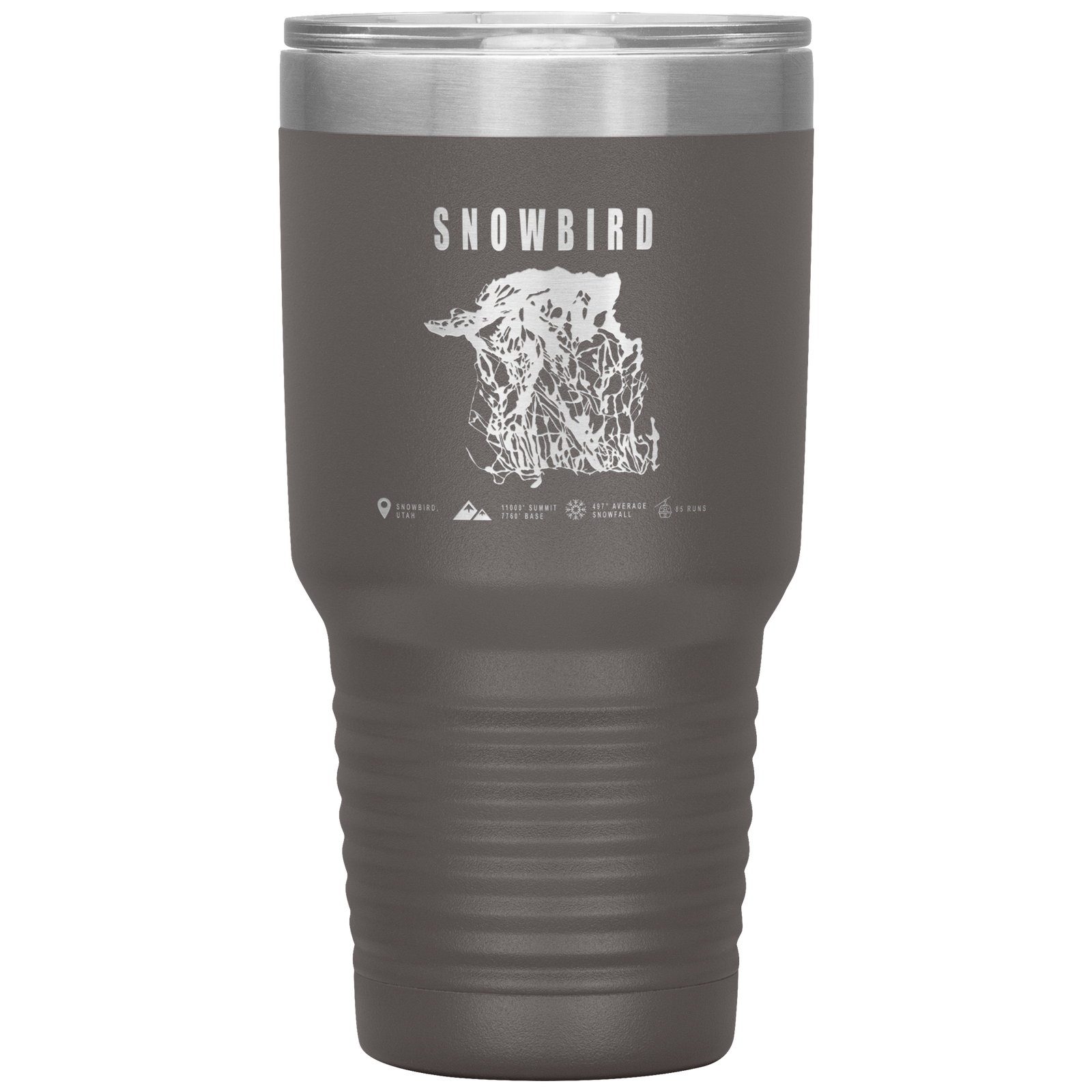 Snowbird,Utah Ski Trail Map 30oz Tumbler - Powderaddicts