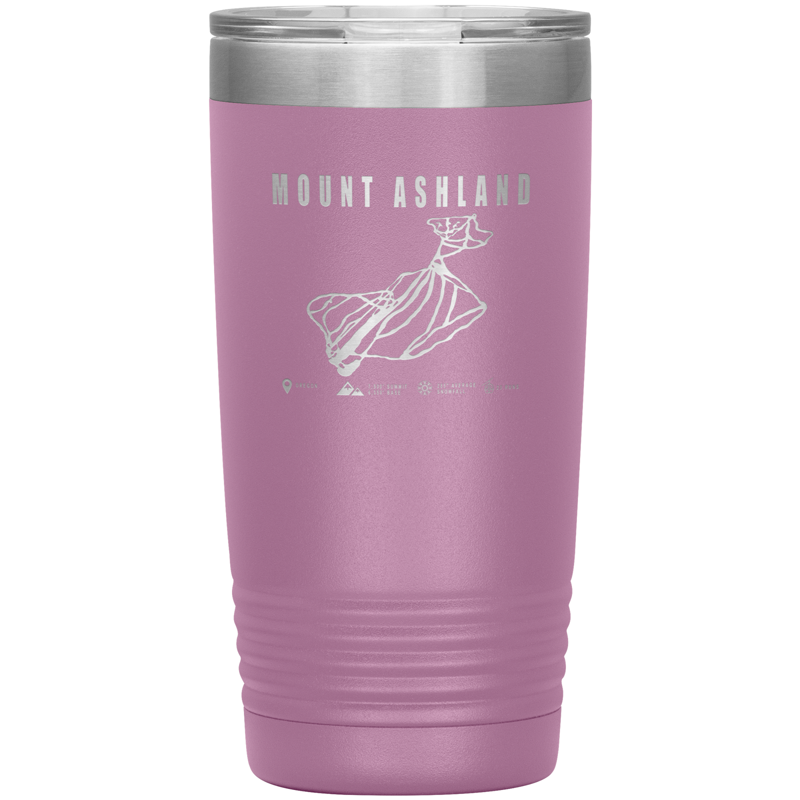 Mount Ashland, Oregon Ski Trail Map 20oz Tumbler - Powderaddicts