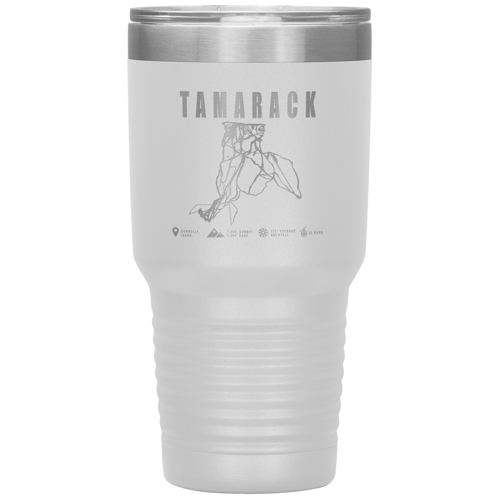 Tamarack Idaho Ski Trail Map 30oz Tumbler - Powderaddicts