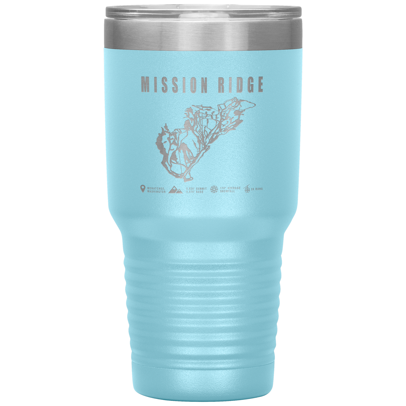 Mission Ridge, Washington Ski Trail Map 30oz Tumbler - Powderaddicts