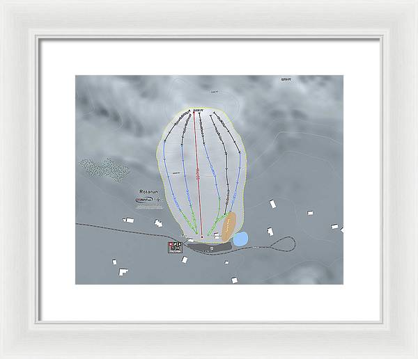Rotarun Ski Trail Map - Framed Print - Powderaddicts