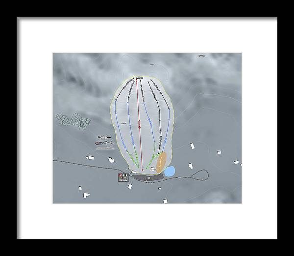 Rotarun Ski Trail Map - Framed Print - Powderaddicts