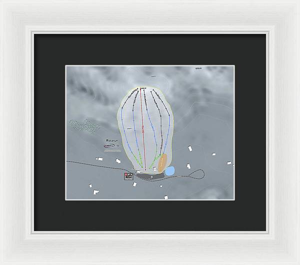 Rotarun Ski Trail Map - Framed Print - Powderaddicts