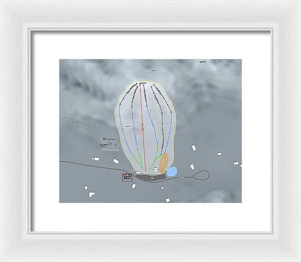 Rotarun Ski Trail Map - Framed Print - Powderaddicts