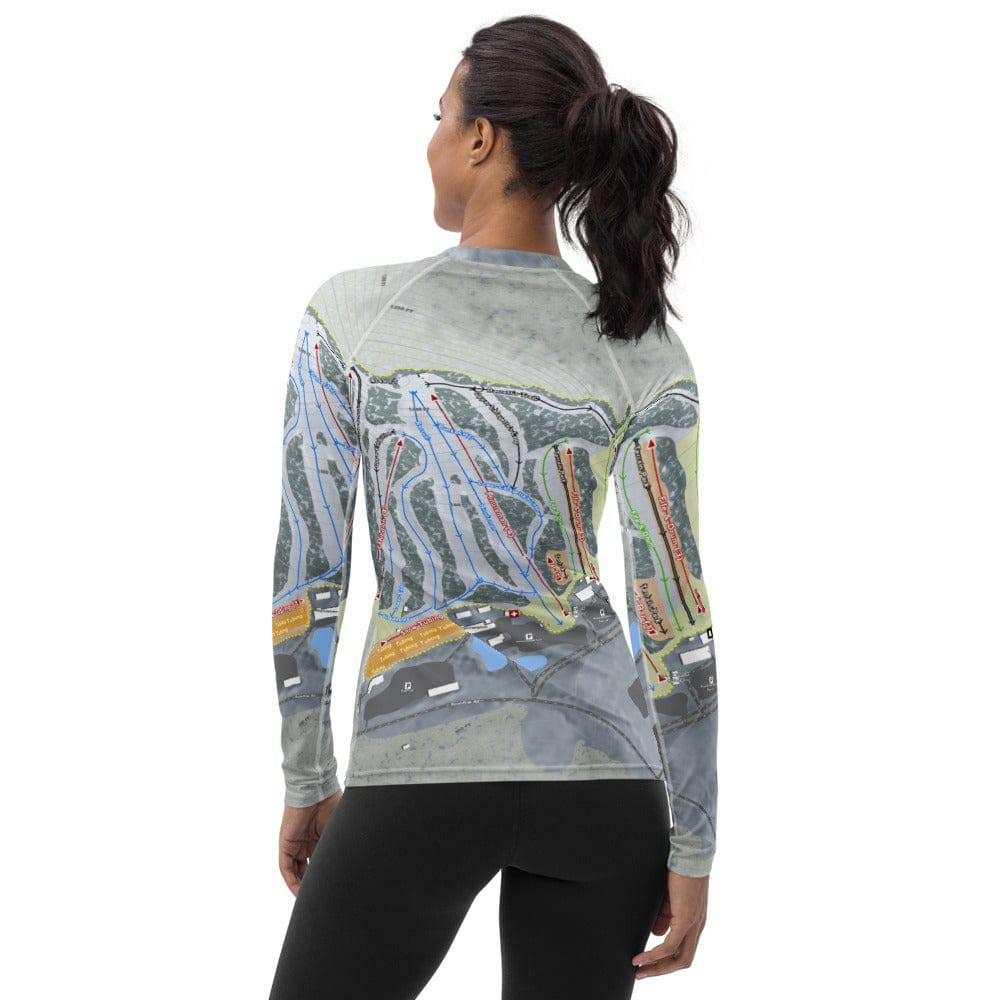 Roundtop, Pennsylvania Ski Trail Map Women's Base Layer Top - Powderaddicts