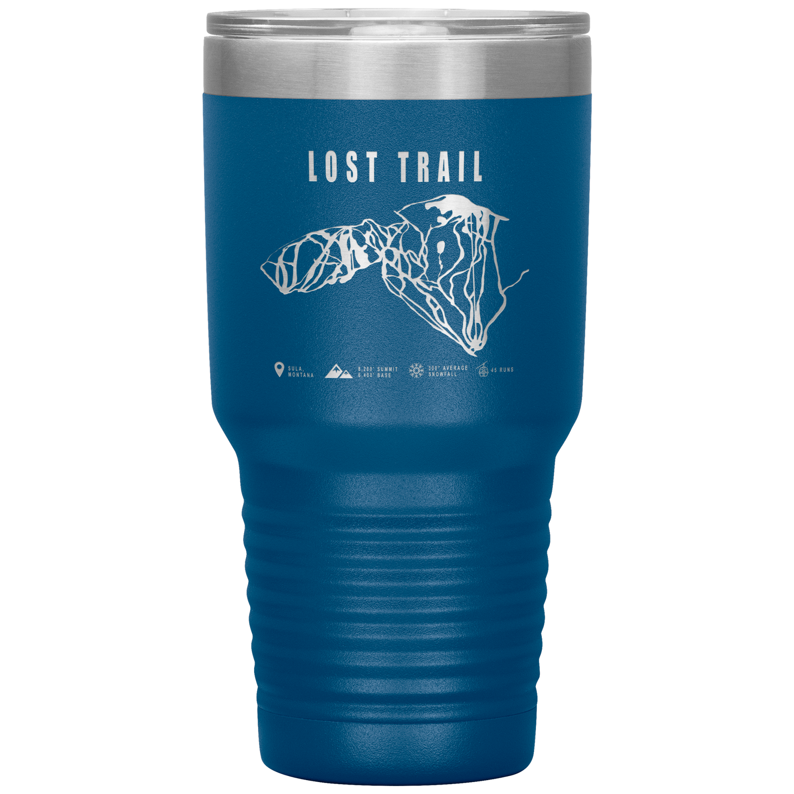 Lost Trail Montana Ski Trail Map 30oz Tumbler - Powderaddicts