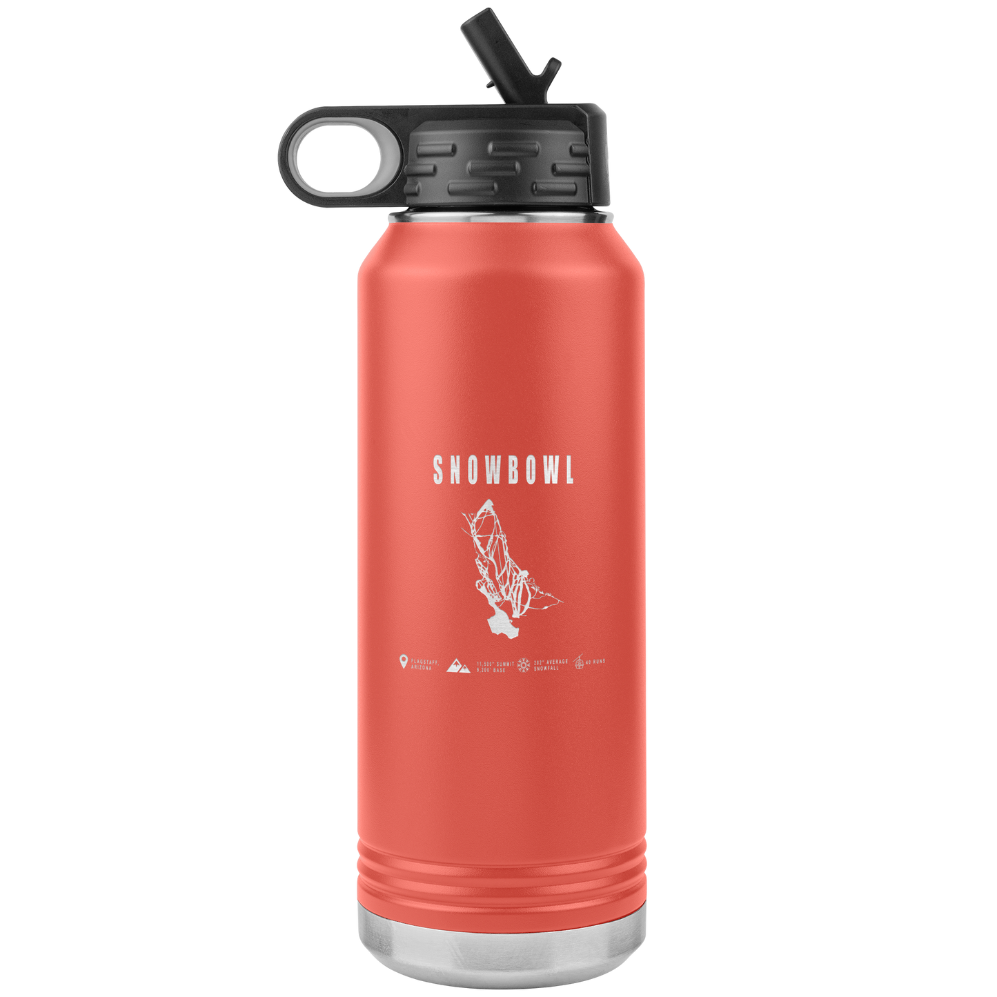 Snowbowl, Arizona Ski Trail Map 32oz Water Bottle Tumbler - Powderaddicts