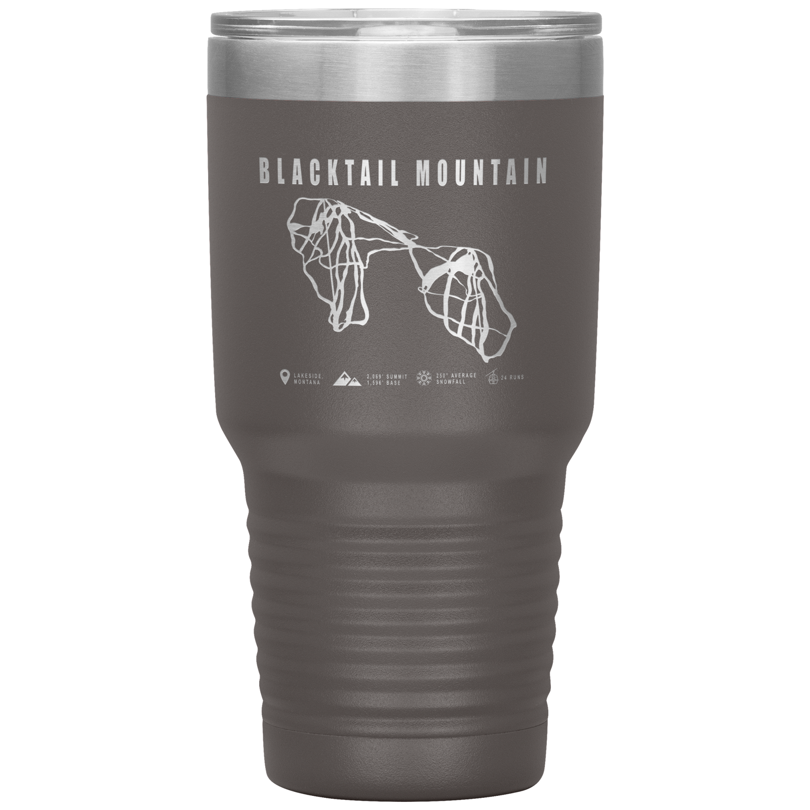 Blacktail Mountain Montana Ski Trail Map 30oz Tumbler - Powderaddicts