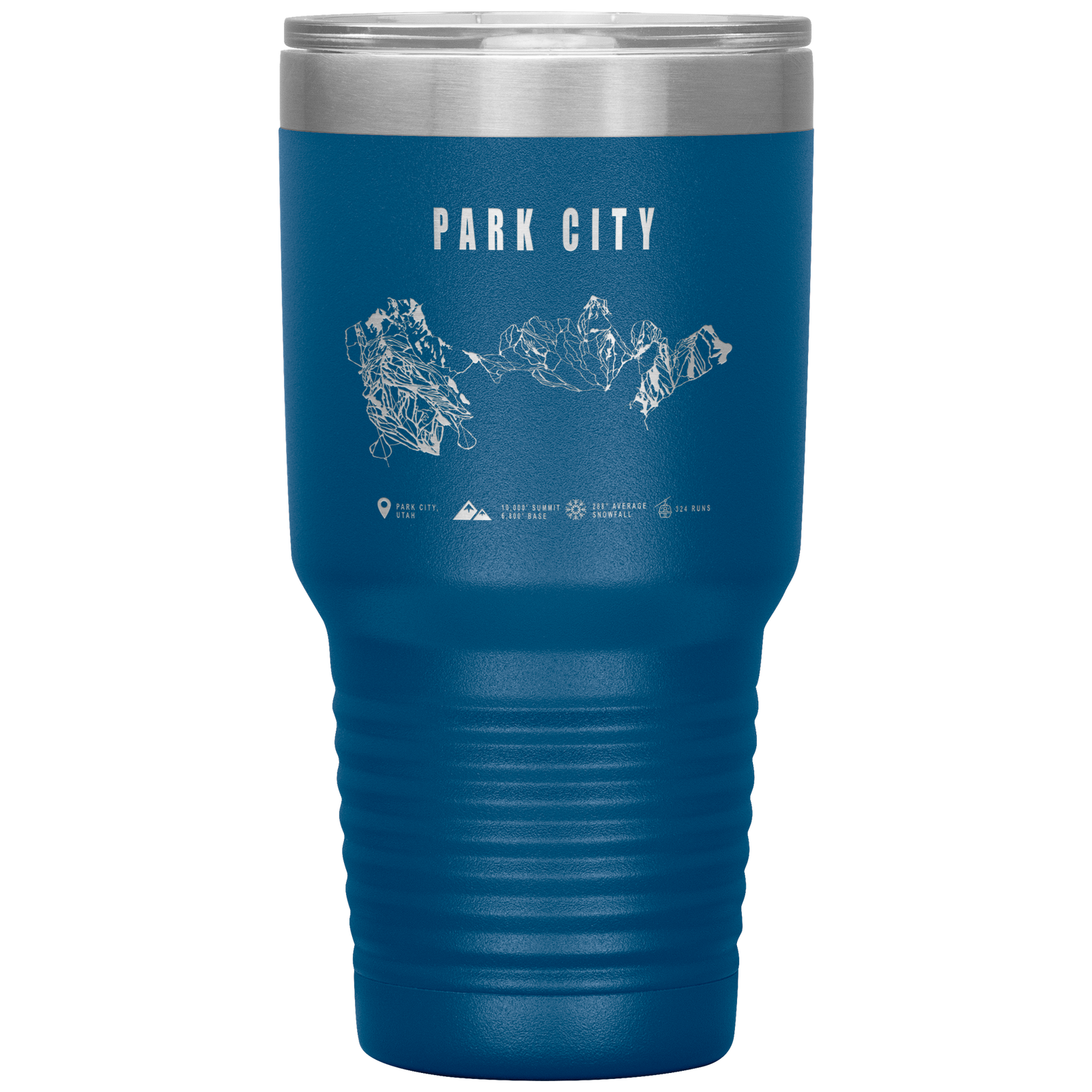 Park city,Utah Ski Trail Map 30oz Tumbler - Powderaddicts