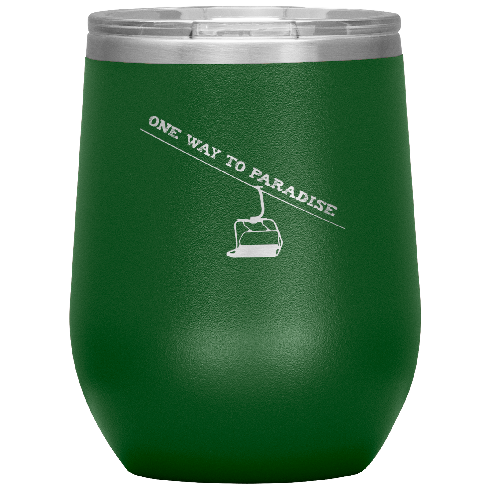 One Way To Paradise Wine 12oz Tumbler - Powderaddicts
