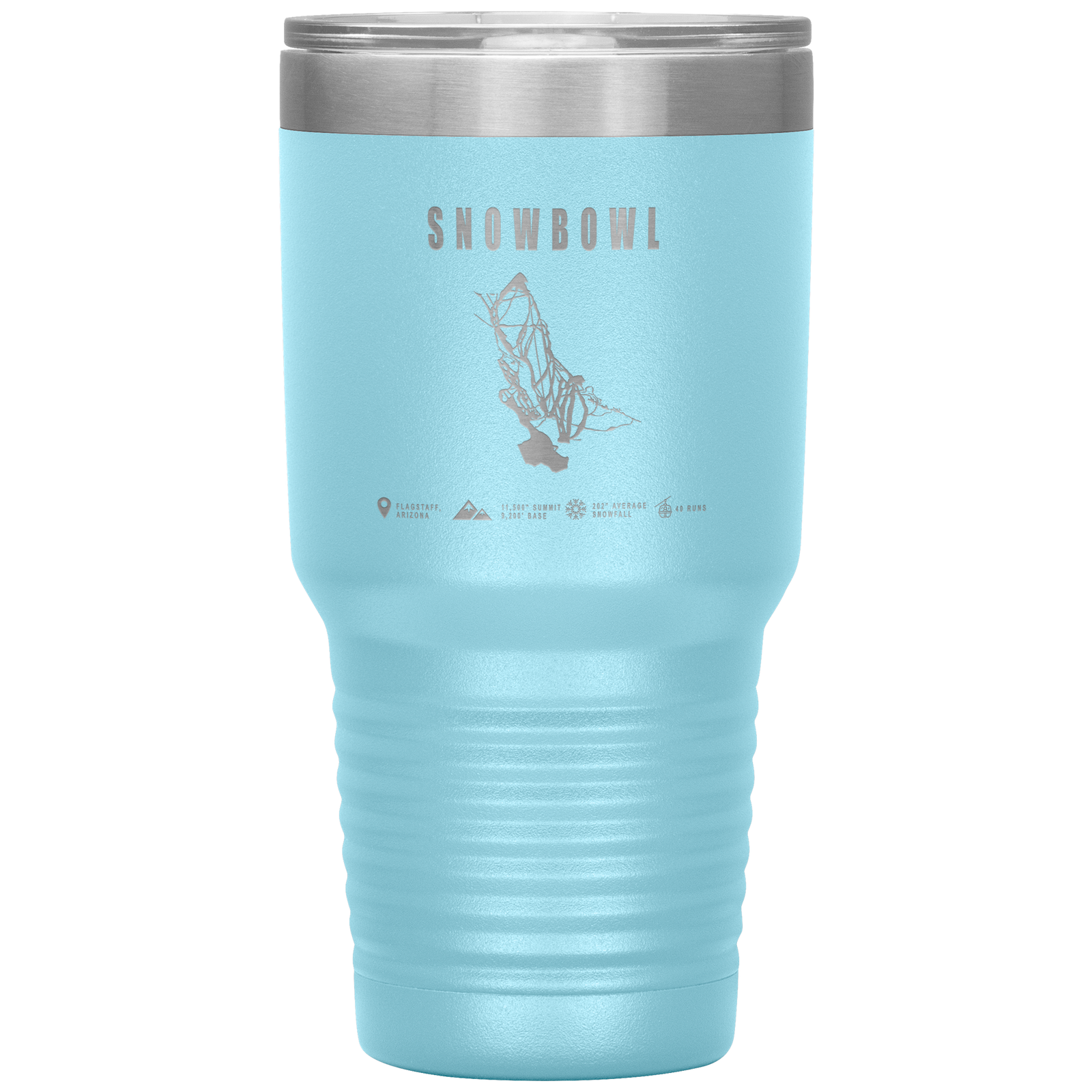 Snowbowl, Arizona Ski Trail Map 30oz Tumbler - Powderaddicts