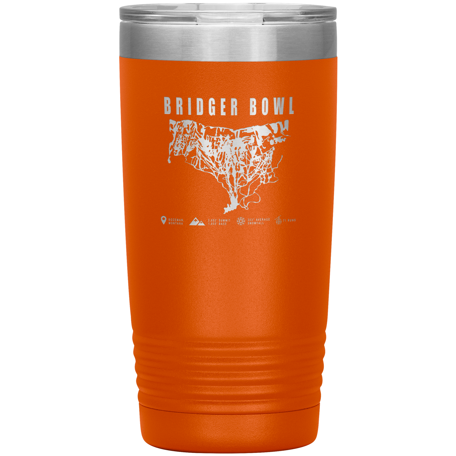 Bridger Bowl Montana Ski Trail Map 20oz Tumbler - Powderaddicts