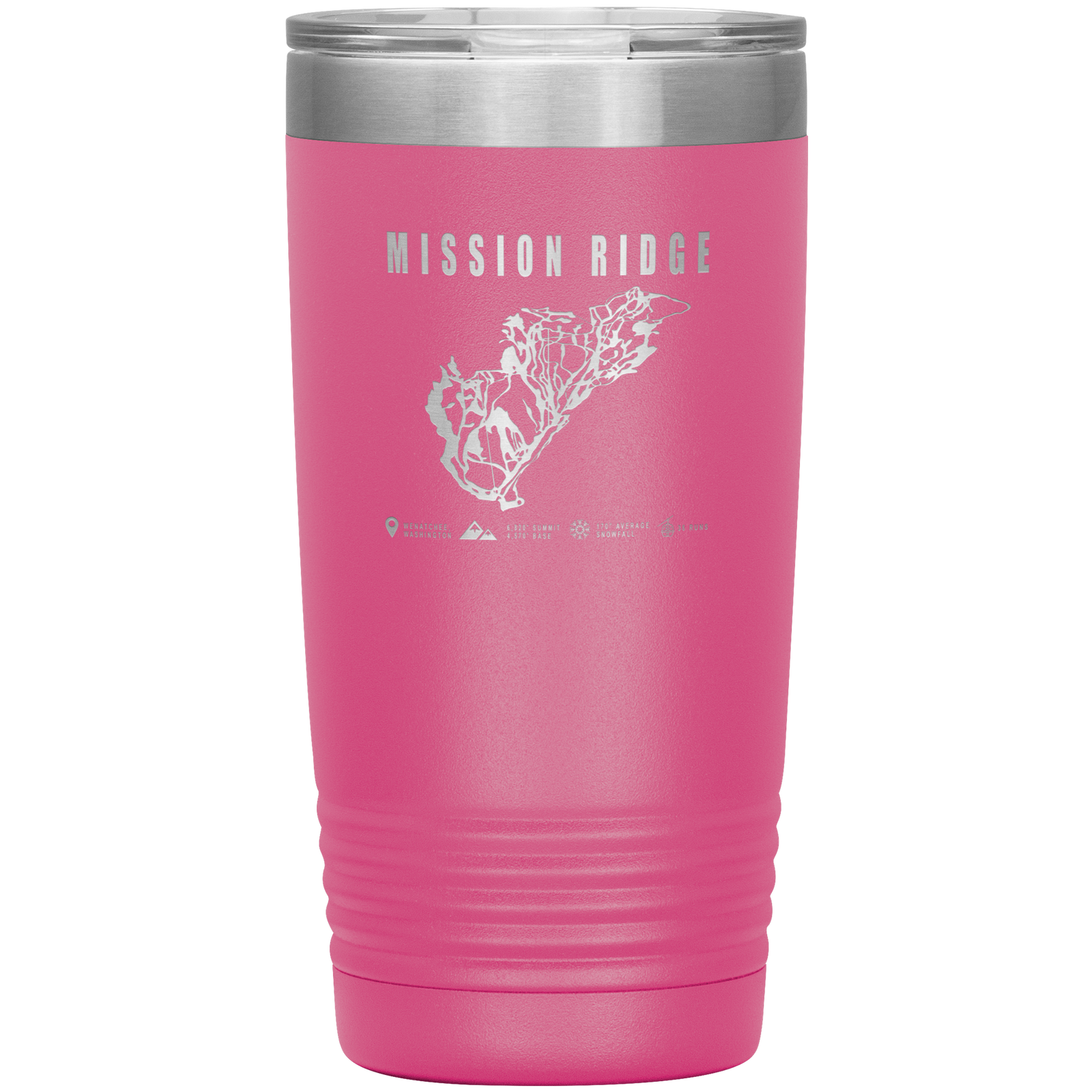 Mission Ridge, Washington Ski Trail Map 20oz Tumbler - Powderaddicts