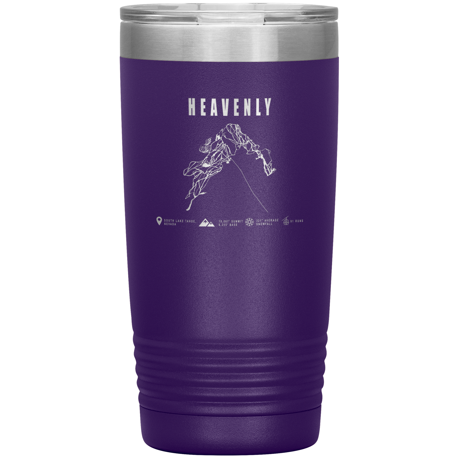 Heavenly, Nevada Ski Trail Map 20oz Tumbler - Powderaddicts