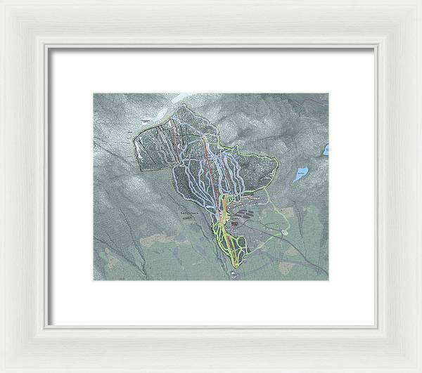 Saddle back Ski Trail Map - Framed Print - Powderaddicts