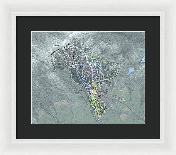Saddle back Ski Trail Map - Framed Print - Powderaddicts