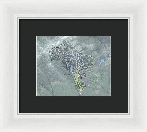 Saddle back Ski Trail Map - Framed Print - Powderaddicts