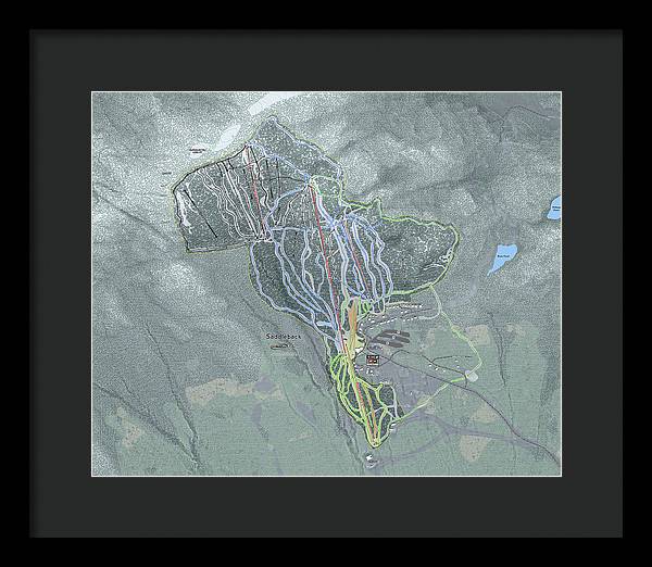 Saddle back Ski Trail Map - Framed Print - Powderaddicts