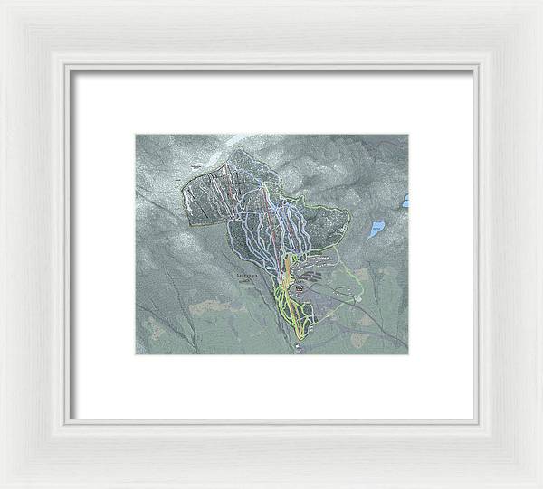 Saddle back Ski Trail Map - Framed Print - Powderaddicts