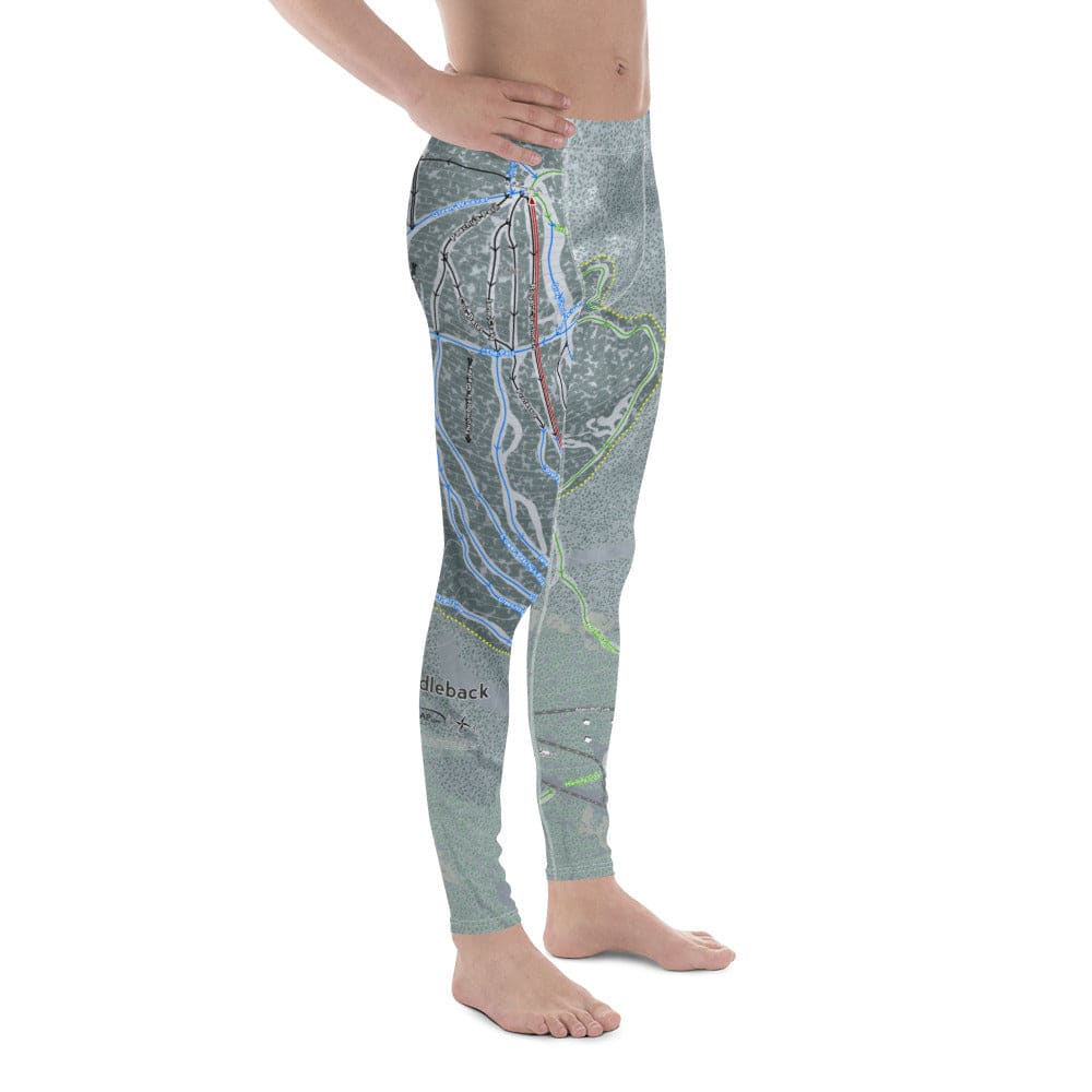 Saddleback, Maine Ski Trail Map Men's Base Layer Bottom - Powderaddicts