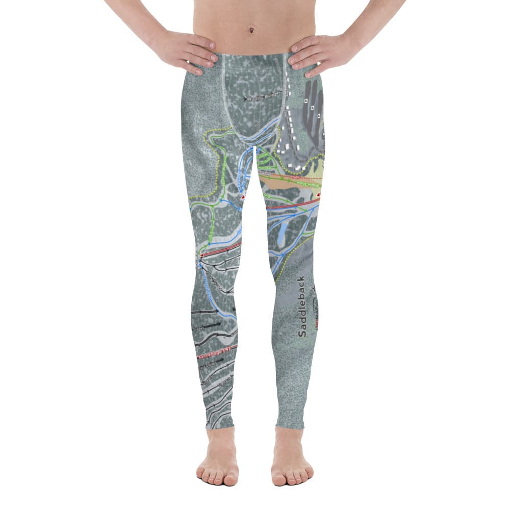 Saddleback, Maine Ski Trail Map Men's Base Layer Bottom - Powderaddicts