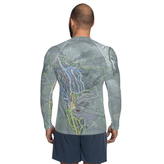 Saddleback, Maine Ski Trail Map Men's Base Layer Top - Powderaddicts