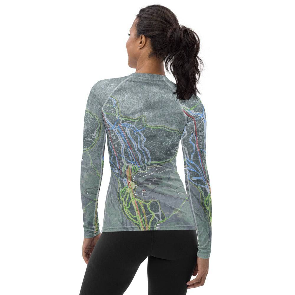 Saddleback, Maine Ski Trail Map Women's Base Layer Top - Powderaddicts