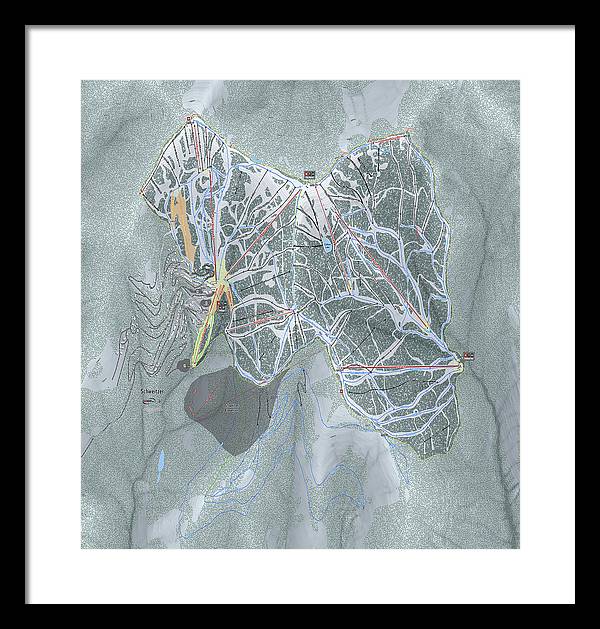 Schweitzer Ski Trail Map - Framed Print - Powderaddicts