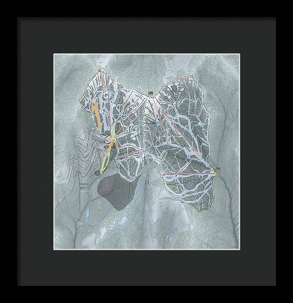 Schweitzer Ski Trail Map - Framed Print - Powderaddicts